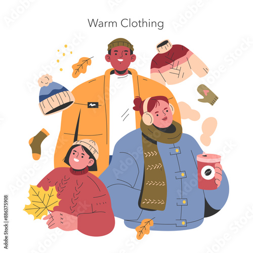 Welcome Fall. Flat Vector Illustration