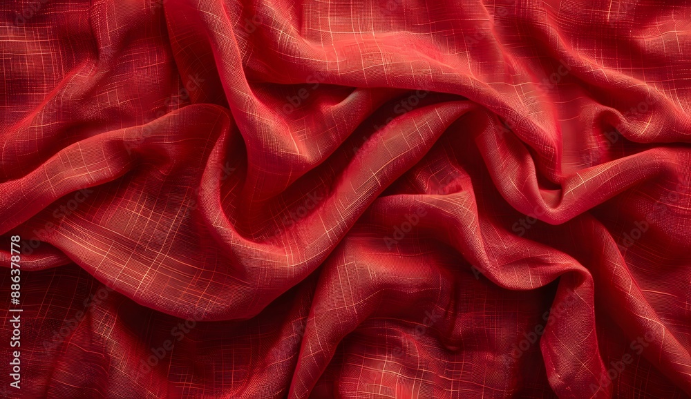 Vibrant Red Linen Fabric Texture Background Vibrant Red Linen Fabric Texture Background