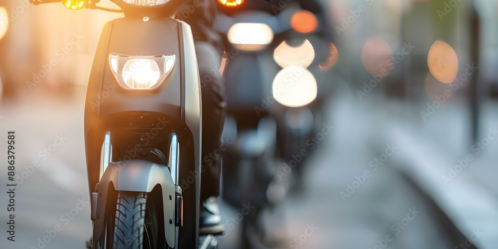 Picture of Encouraging Sustainable Urban Transportation with Electric-Powered Ebikes and Scooters. Concept ...