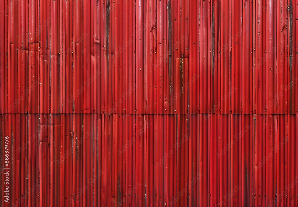 Red Corrugated Metal Wall Texture Red Corrugated Metal Wall Texture
