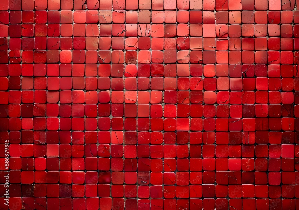 Red Mosaic Tile Wall Background Texture Red Mosaic Tile Wall Background Texture