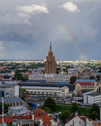 Beautiful rainbow photo from Riga, Latvia