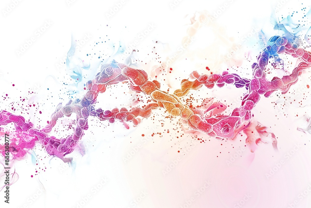 Abstract genes design on white background Generative Ai Abstract genes design on white background Generative Ai