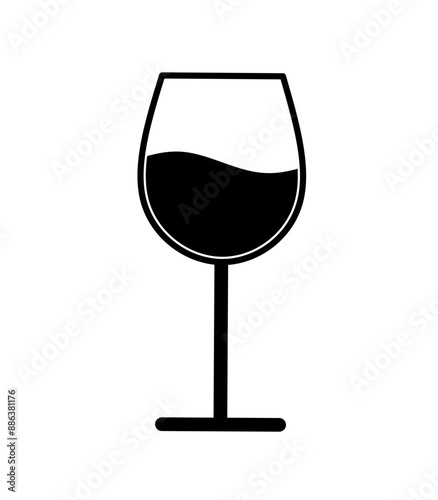 wine glass icon vector with vintage design