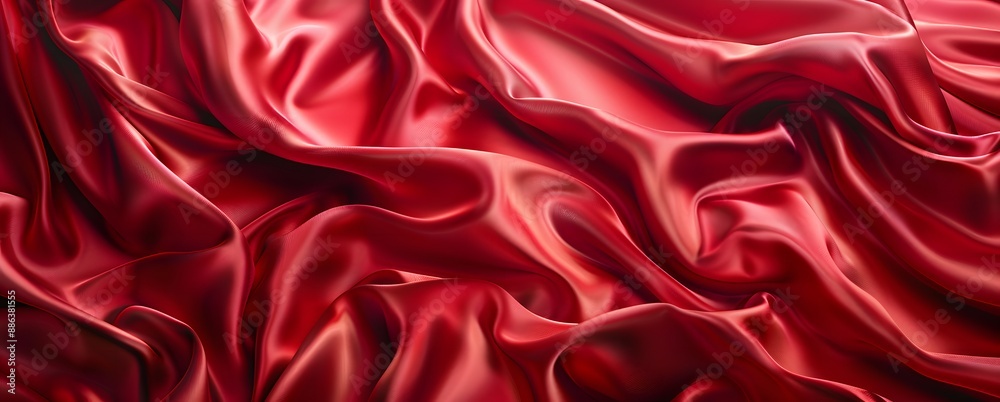 Obraz premium Abstract Red Silk Satin Fabric Background