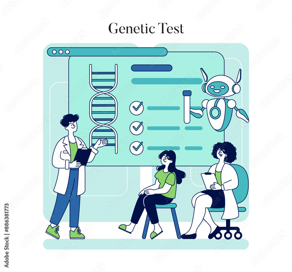 Fototapeta premium Biohacking. Flat Vector Illustration