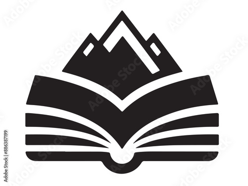 Education logo vector silhouette black color education icon white background