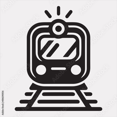 Train icon silhouette vector on white background