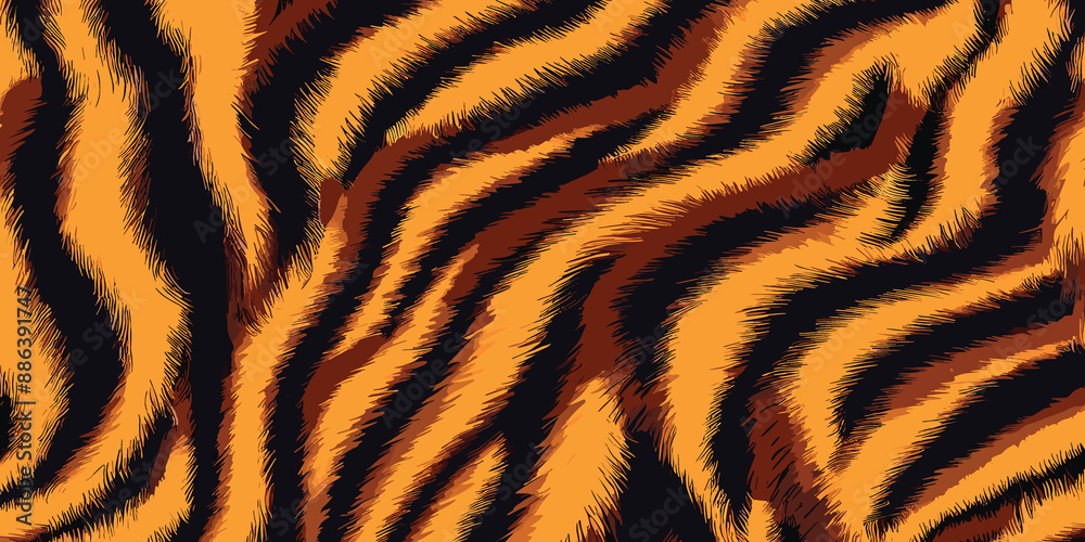Tiger Skin Pattern Vector Illustration Exotic Texture. Animal Striped Skin Fur Pattern Texture Background Tiger Skin Pattern Vector Illustration Exotic Texture. Animal Striped Skin Fur Pattern Texture Background