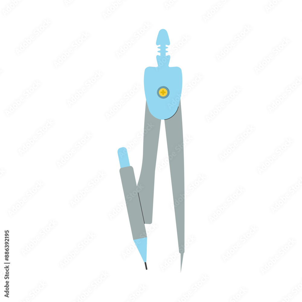 Stationery compass icon. School stationery in flat style. Office tools. Vector. Stationery compass icon. School stationery in flat style. Office tools. Vector.