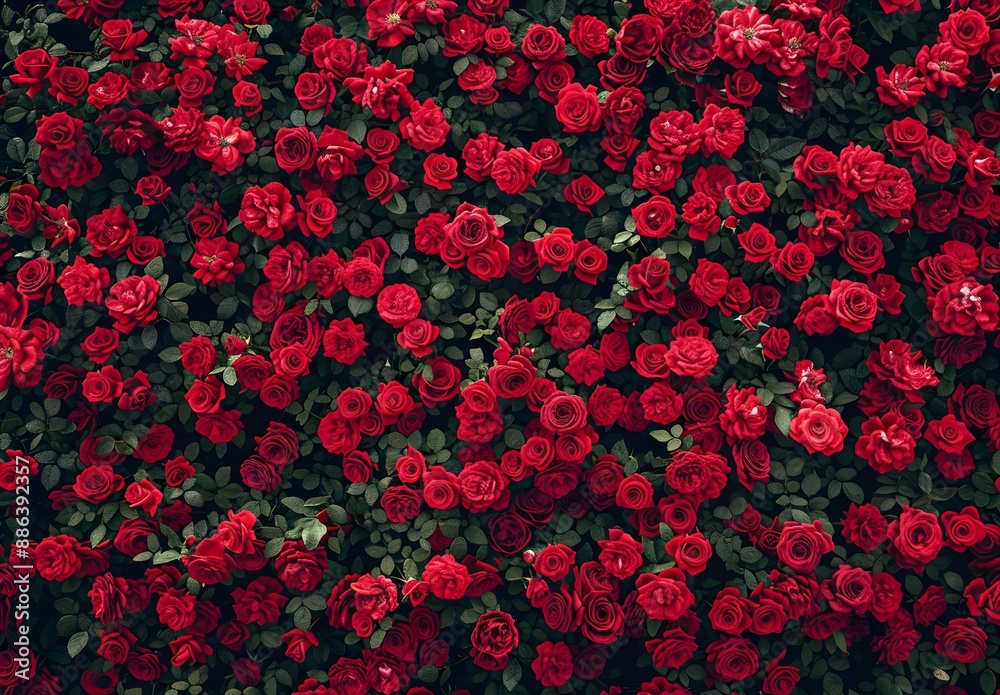 Red Rose Wall - Flat Lay Photography Red Rose Wall - Flat Lay Photography