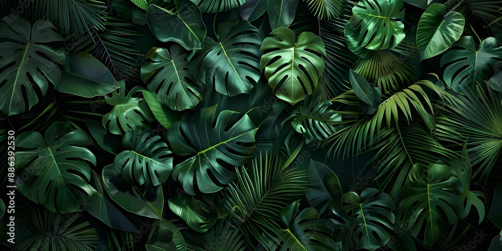Tropical Leaf Wall - Cinematic Green Background