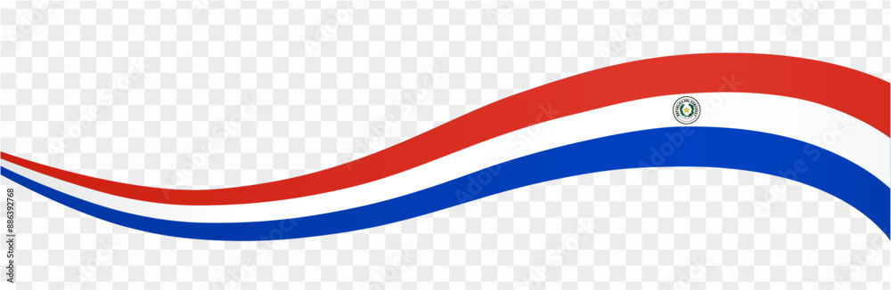 Paraguay flag wave isolated on png or transparent background vector illustration. Paraguay flag wave isolated on png or transparent background vector illustration.
