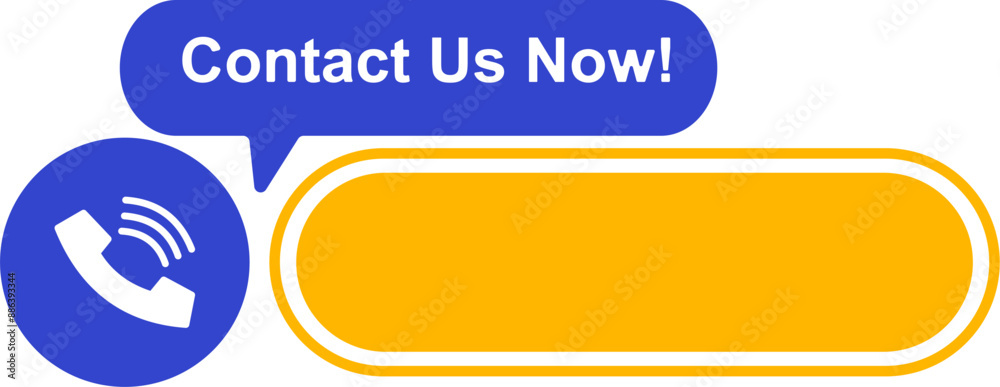 Fototapeta premium Call us shape banner