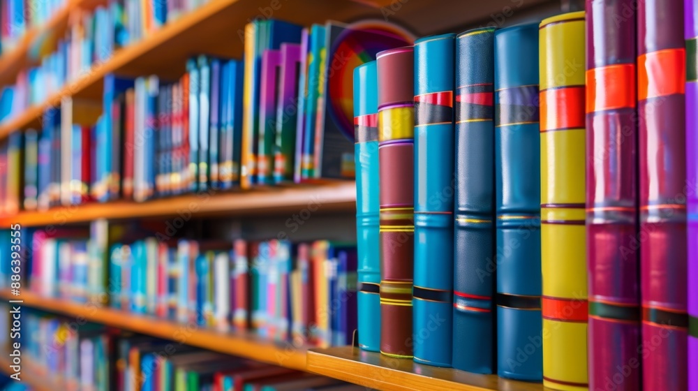 Colorful Books on a Bookshelf. Colorful Books on a Bookshelf.