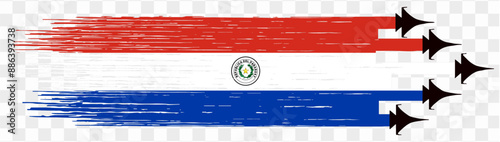 Paraguay flag with military fighter jets isolated background. vector illustration