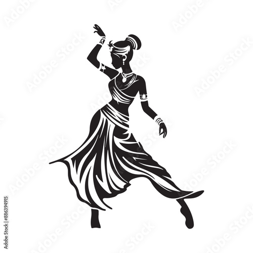 Silhouette of a Traditional Dancer vector image isolated on white background