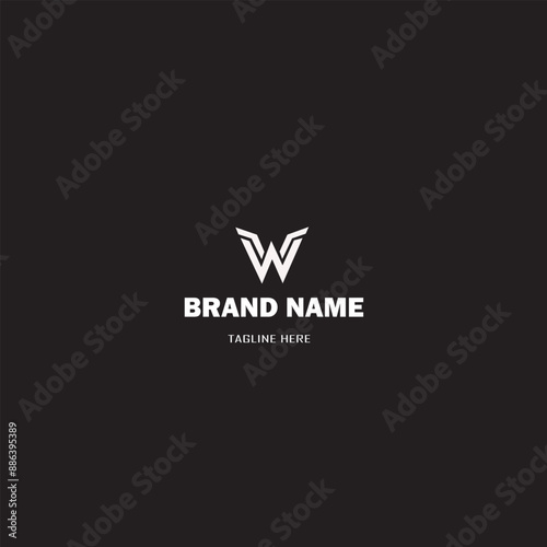 W typography abstract logo design