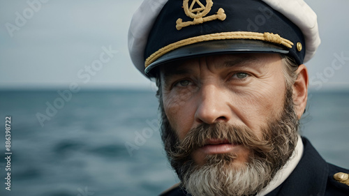 sea captain with cap, ship captain 