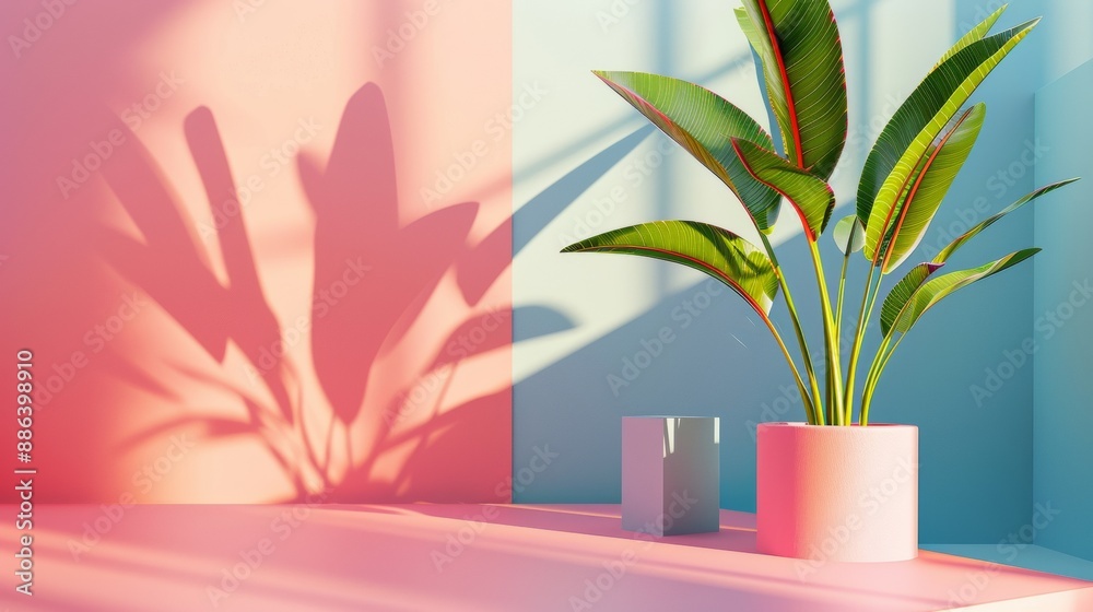 Tropical Plant in Minimalist Setting