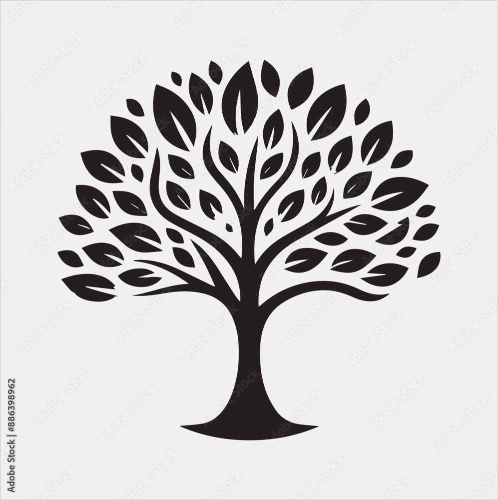 tree logo silhouette vector on a white background tree logo silhouette vector on a white background