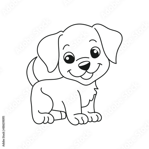 cartoon dog coloring page line art