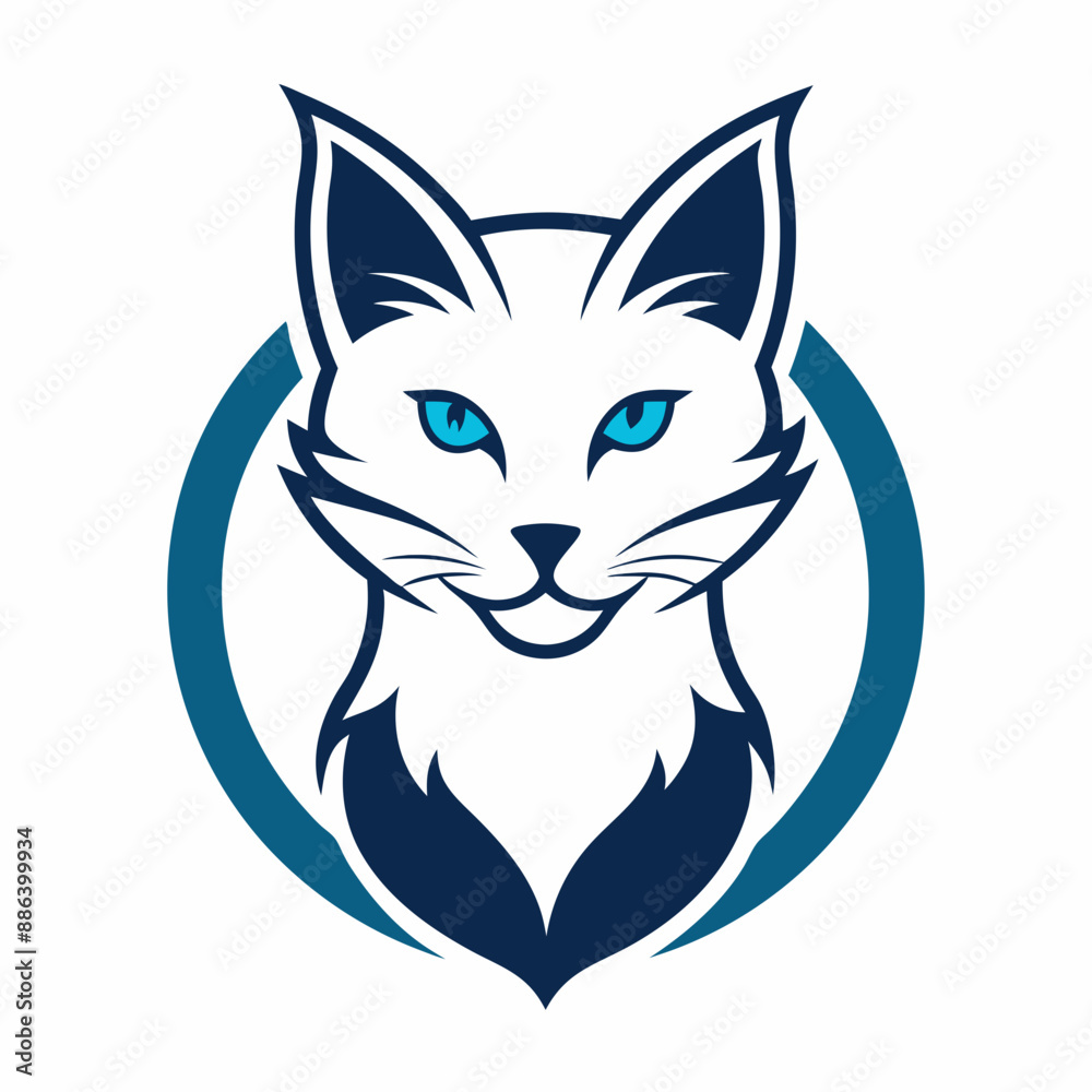 A cat logo style icon vector art illustration A cat logo style icon vector art illustration
