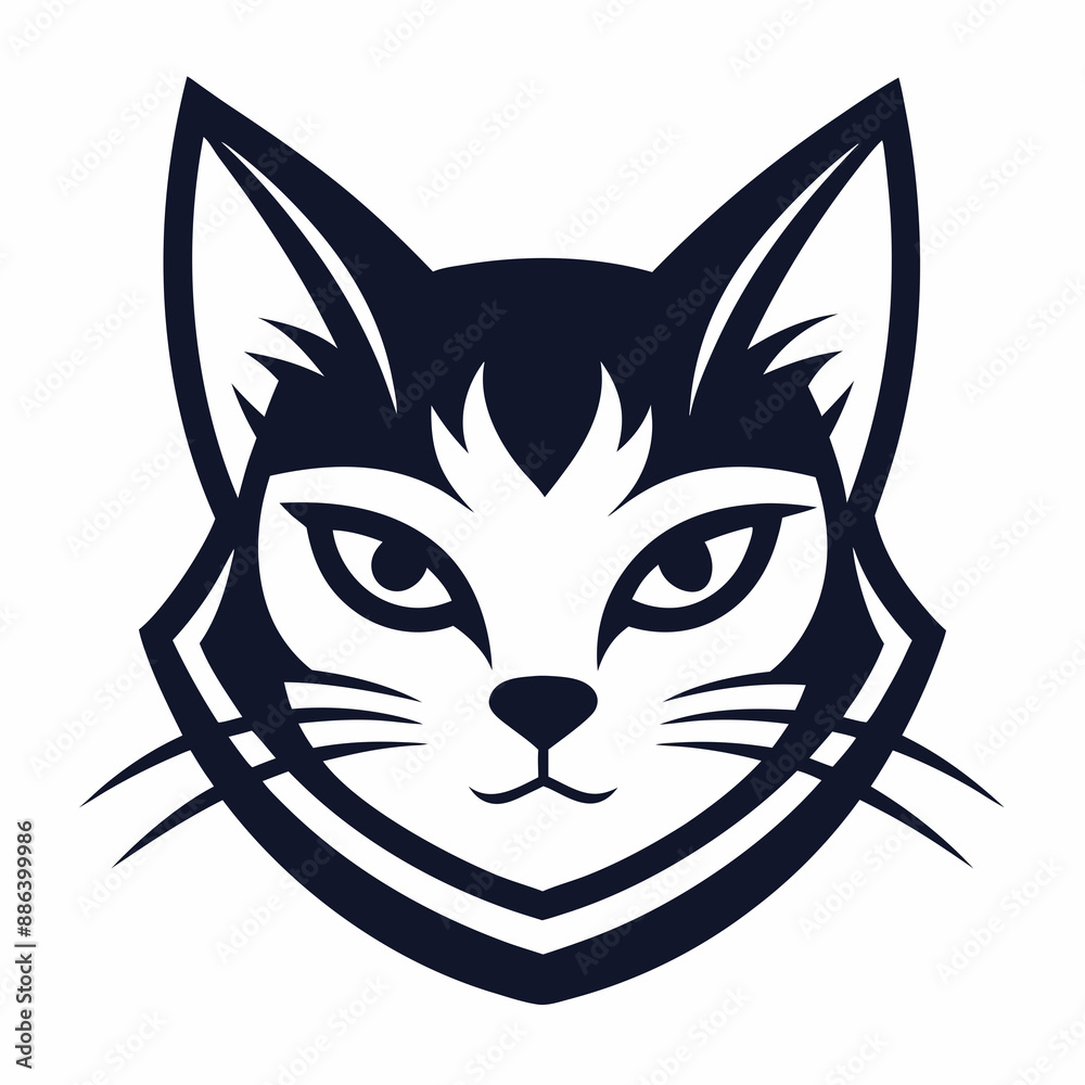 A cat logo style icon vector art illustration A cat logo style icon vector art illustration