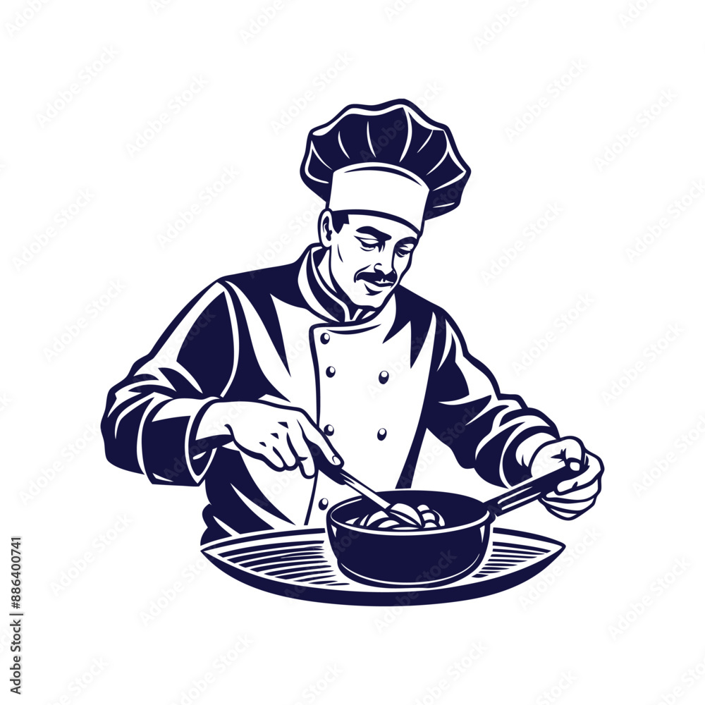 chef silhouettes Clip art isolated vector illustration on a white background chef silhouettes Clip art isolated vector illustration on a white background