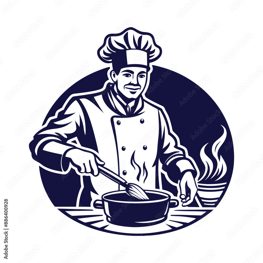 chef silhouettes Clip art isolated vector illustration on a white background chef silhouettes Clip art isolated vector illustration on a white background