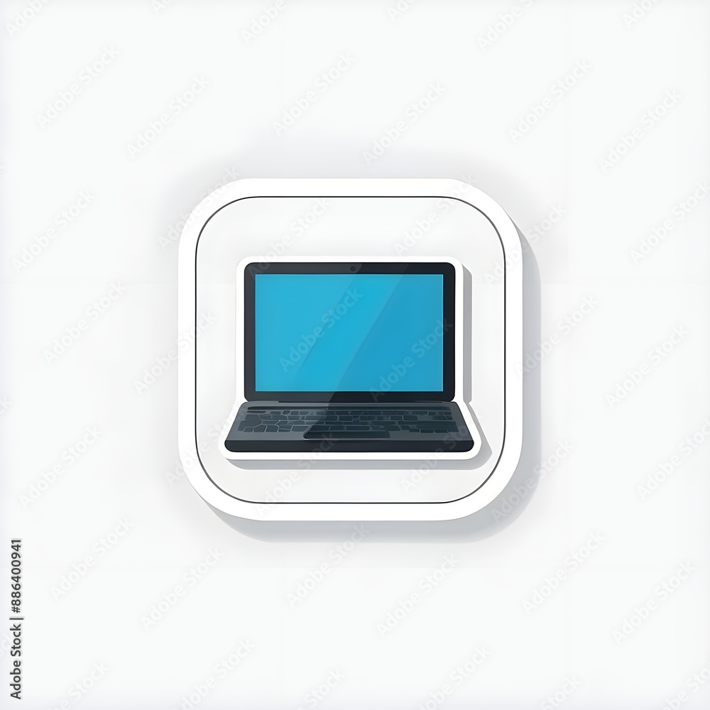 Sleek Laptop Icon: A modern, minimalist icon of a laptop, perfect for tech, business, and design projects. Sleek Laptop Icon: A modern, minimalist icon of a laptop, perfect for tech, business, and design projects.