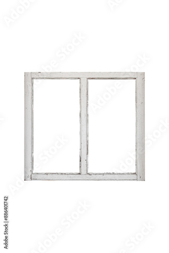 Fotografía simple white window frame with two rectangular panes is isolated