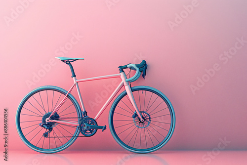 road bike minimal pastel background 3d rendering background.