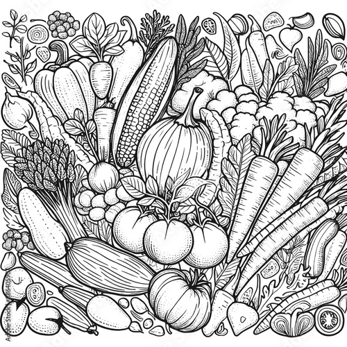 Fresh vegetables cartoon doodle designs set. Generative ai vector illustration.