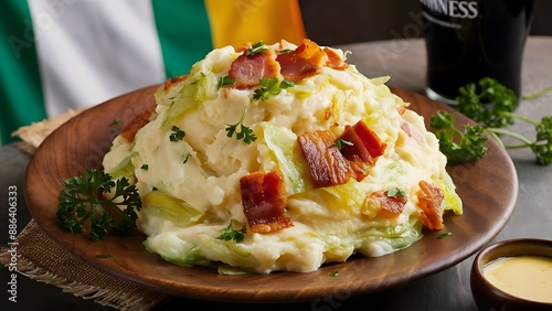 Wallpaper Mural Colcannon, traditional Irish dish with mashed potatoes, bacon and cabbage Torontodigital.ca