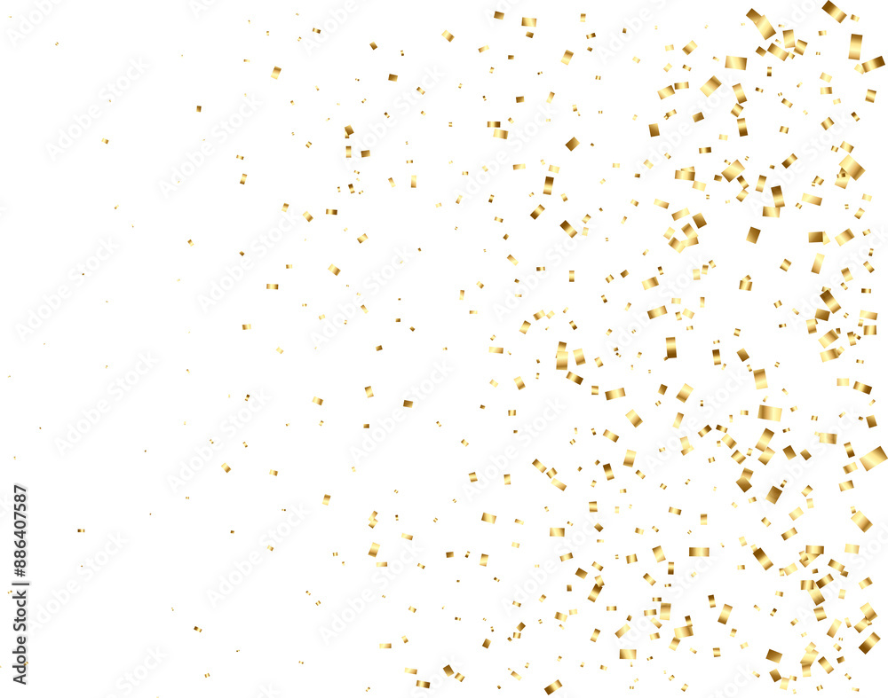 Gold falling Rectangle foil confetti. Festive pattern Gold falling Rectangle foil confetti. Festive pattern