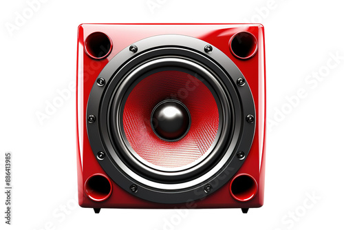A Vibrant Pink Subwoofer Speaker Ready to Amplify Your Listening Experience on a White or Clear Surface PNG Transparent Background