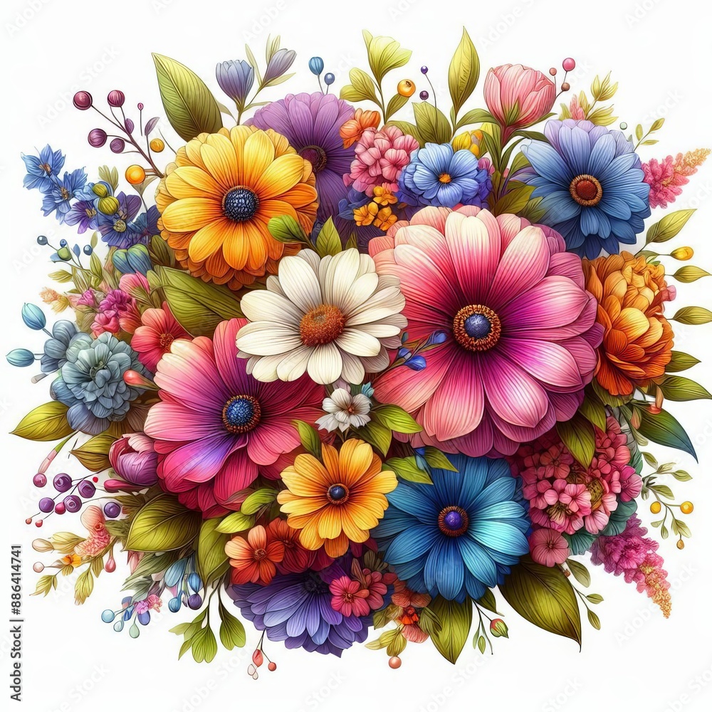 bouquet of flowers on a white background
bouquet of flowers on a white background