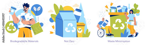 Circular Economy. Flat Vector Illustration