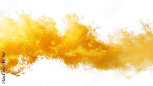 yellow smoke isolated on transparent background