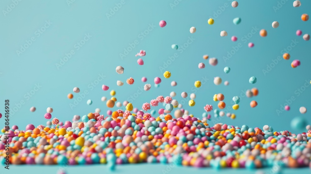 Colorful Candy Sprinkles in Mid-Air Colorful Candy Sprinkles in Mid-Air