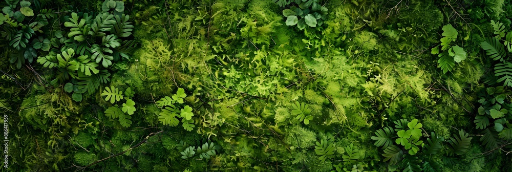 top view green moss forest nature texture background top view green moss forest nature texture background