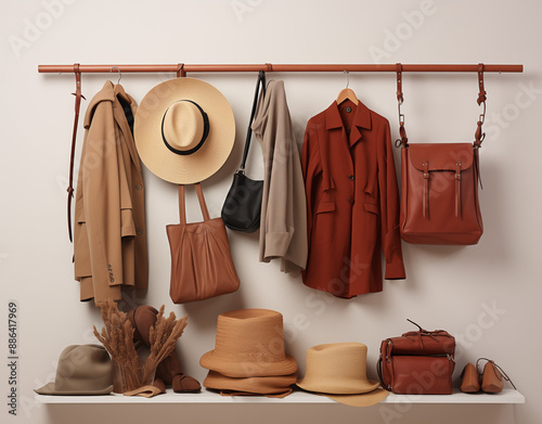 garderobe mit kleidung photo