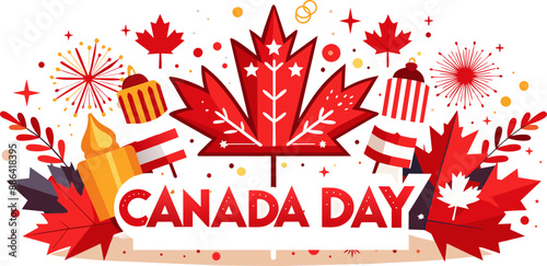 Festive Canada Day Celebration with Fireworks