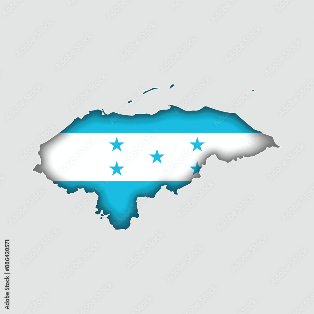 Fototapeta premium HONDURAS Map with flag in body