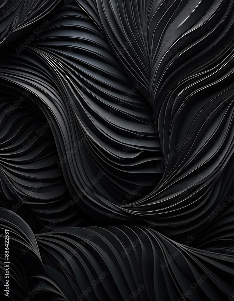 Abstract black background with wavy lines Abstract black background with wavy lines