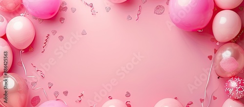 Party themed frame with bal...