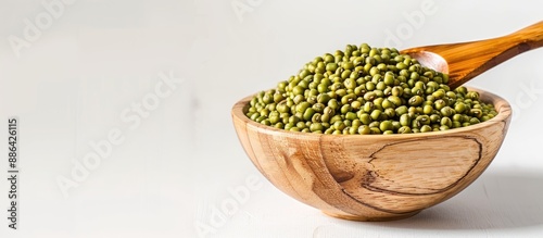 Mung beans in a wooden bowl...