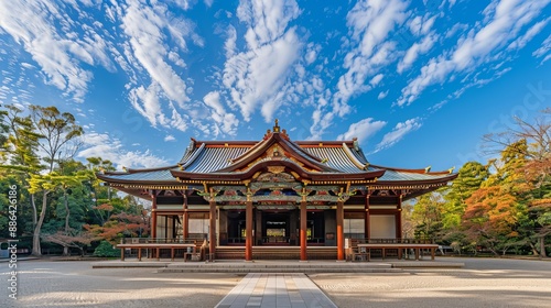 Chiba, Japan - November 3, 2019: The ancient building of Naritasan Shinshoji Temple, situated in central Narita, Chiba, Japan. photo