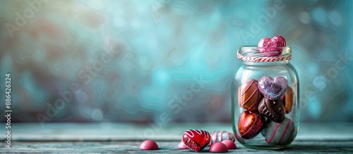 Glass jar filled with heart...